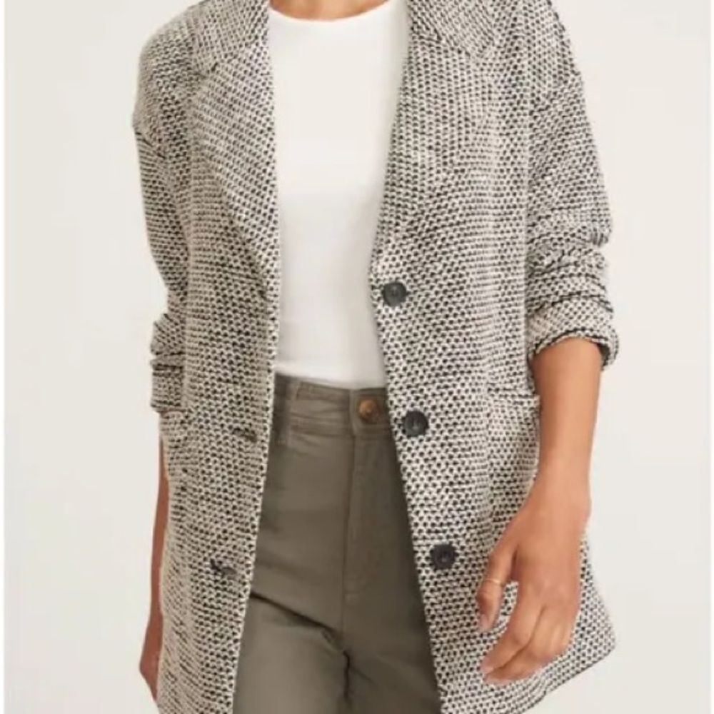 Marine Layer Black and White Textured Jacket